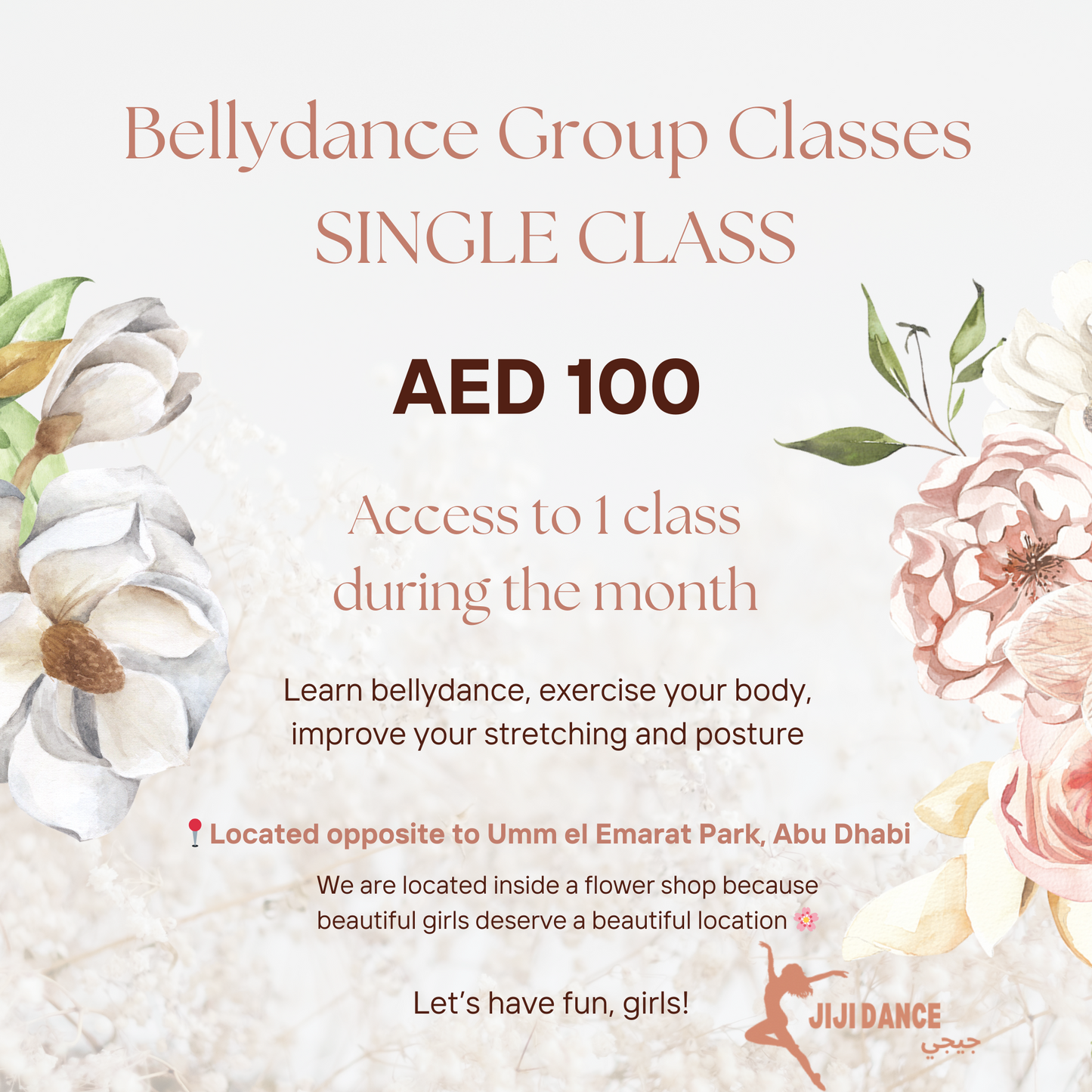 Bellydance Group Classes - 1 SINGLE CLASS