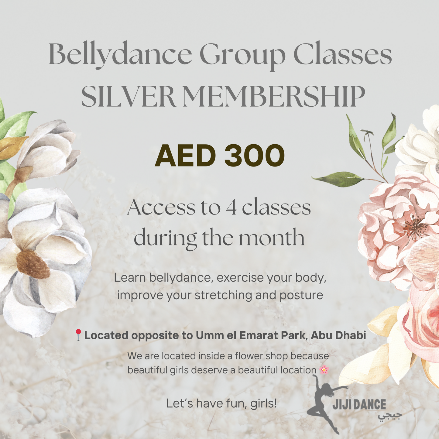 Bellydance Group Classes - 4 CLASSES SILVER MEMBERSHIP